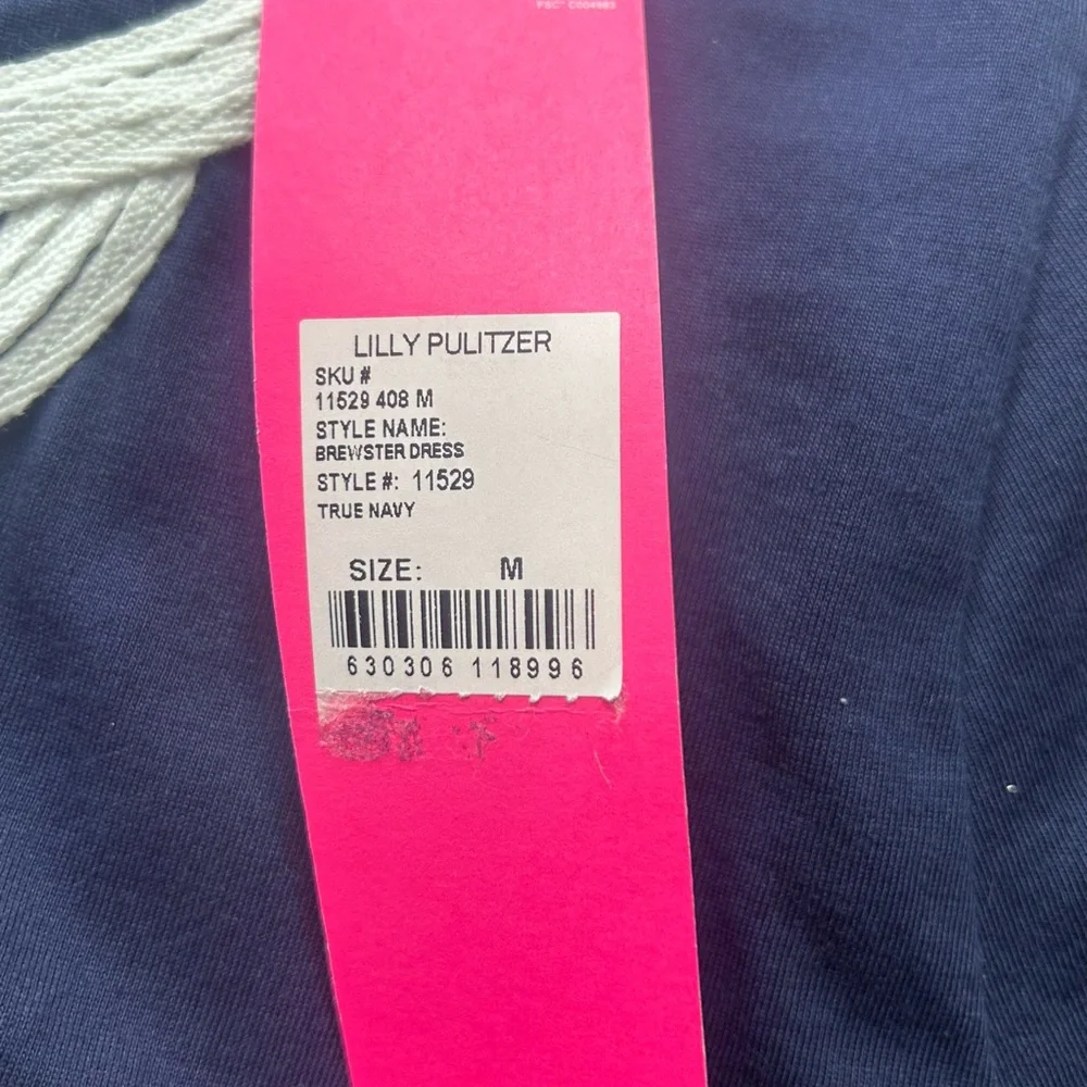 NWT Lilly Pulitzer Brewster Dress True Navy Sz M Nautical Resortwear Cruise - Picture 6 of 10